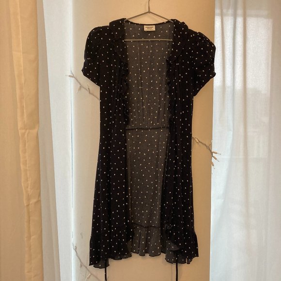 Aritzia Ruffle Polkadot Wrap Dress - Picture 4 of 7